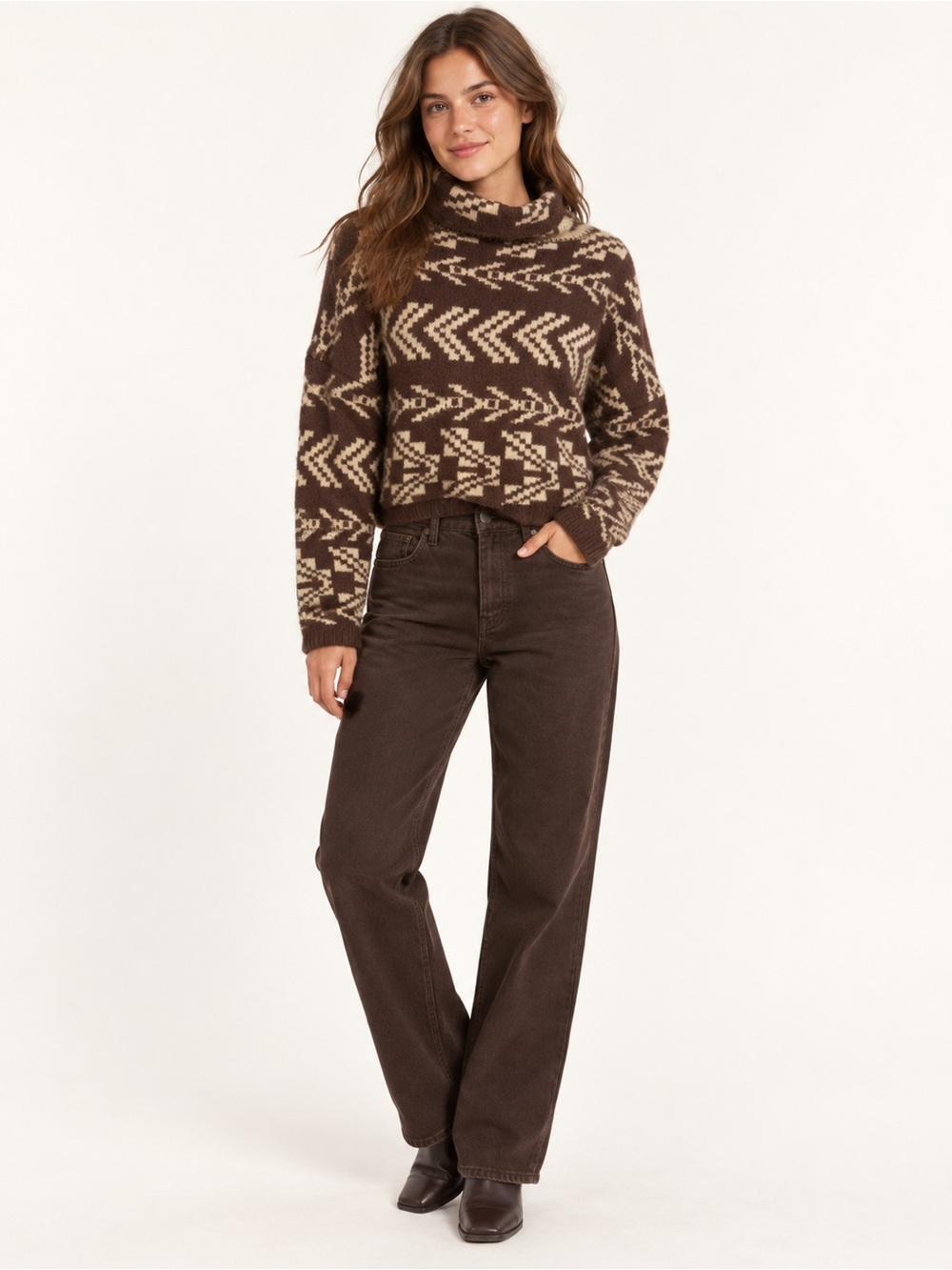 No Boundaries Brown Straight Leg Jeans